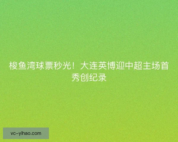 梭鱼湾球票秒光！大连英博迎中超主场首秀创纪录