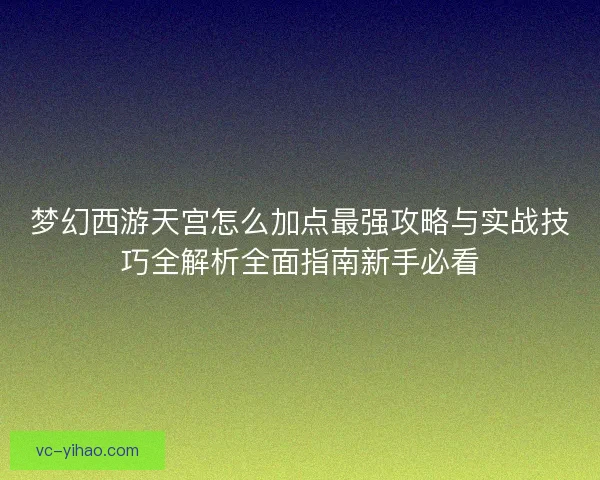 梦幻西游天宫怎么加点最强攻略与实战技巧全解析全面指南新手必看